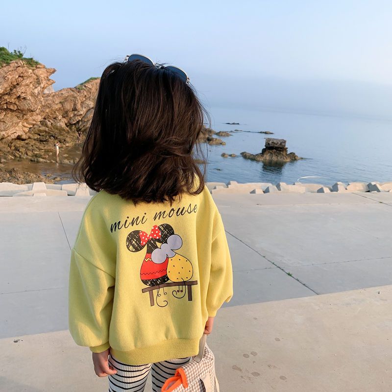 Girls' sweater long sleeve spring and autumn new children's loose cartoon Top Girls' children's foreign style children's fashion