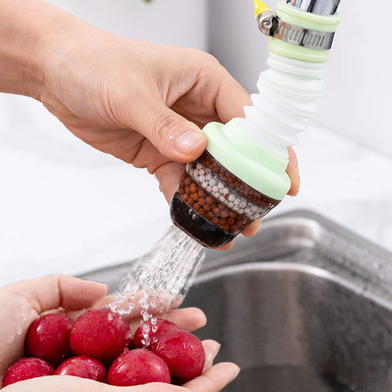 Kitchen faucet splash proof universal water saving device retractable rotary filter household tap water shower purifier