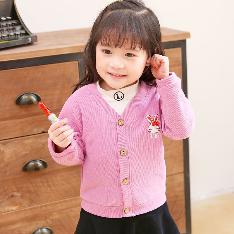 New children's coat infant children's single top boy cartoon Korean coat girl's foreign style knitted cardigan