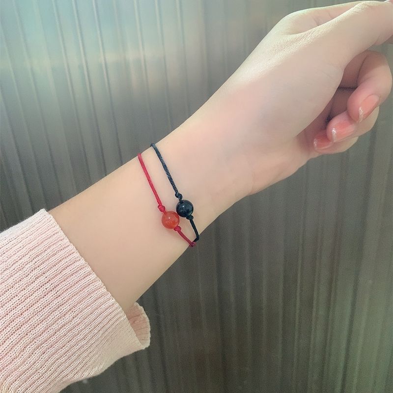 买一送一马嘉祺同款玛瑙石幸运转运珠情侣闺蜜手链生日礼物脚链绳