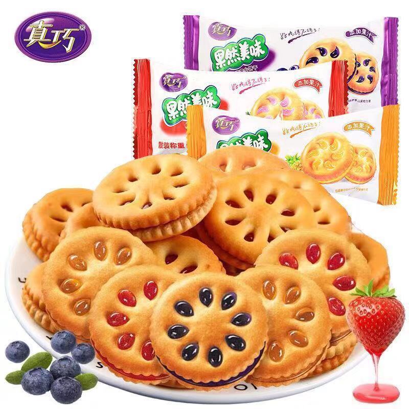 真巧果然美味夹心饼干500g多口味