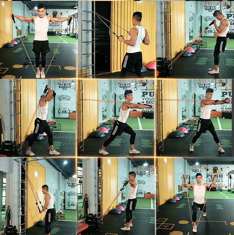 彈力繩健身男拉力繩胸肌訓練多功能彈力帶力量健身器材~聚划算優品