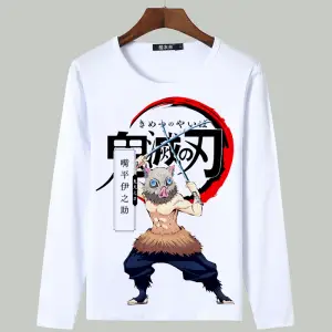 韓國MM = 兒童鬼滅之刃長袖T恤動漫cos周邊二次元灶門炭治郎禰豆子男女衣服秋季