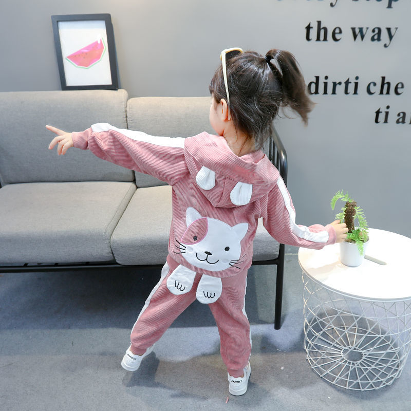 女寶寶春秋裝2020新款女童網紅套裝女孩衣服洋氣小童時髦兩件套潮
