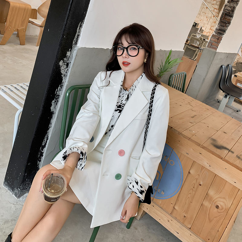 British style temperament suit suit female autumn new 200 catties fat MM light luxury suit jacket age-reducing skirt