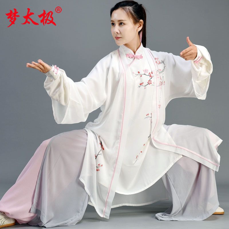 梦太极手绘梅花改良太极服女时尚新款飘逸中国风春夏中长款表演服【4