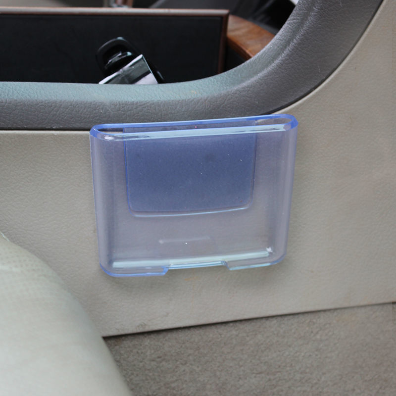 车用车内车载置物盒仪表台手机座粘贴式透明小置物袋收纳汽车用品