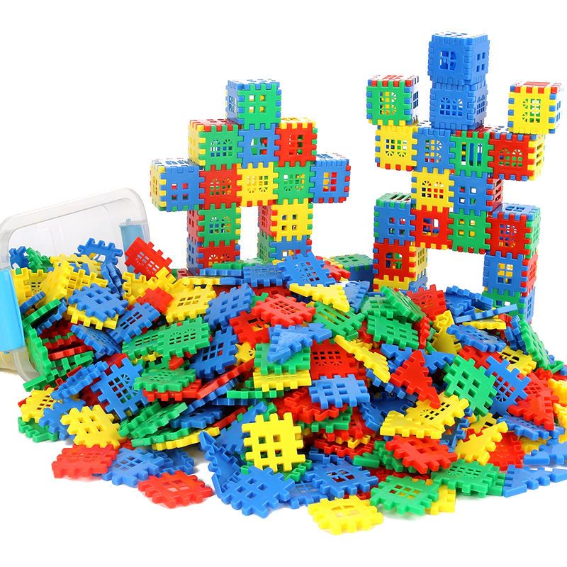 方块房子积木数字字母塑料拼装插幼儿女男孩儿童开发智力益智玩具
