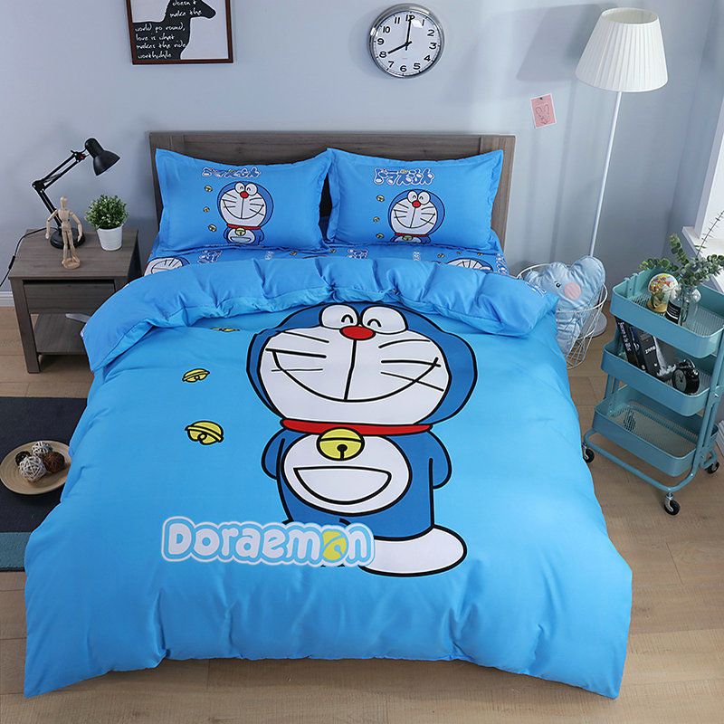 New cartoon 1.2m bed sheet and quilt cover 3-piece Doraemon 4-piece children's boy and girl bedding