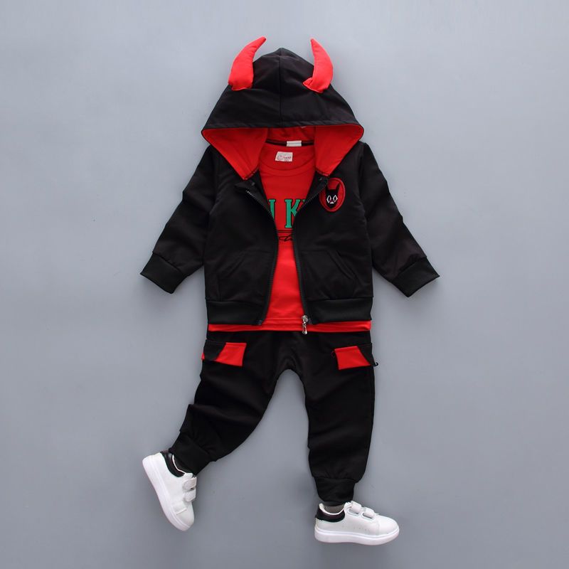 1-2-3 years old children's clothing boy autumn clothing children's suit  new baby spring and autumn foreign style Korean three-piece set 4 trendy