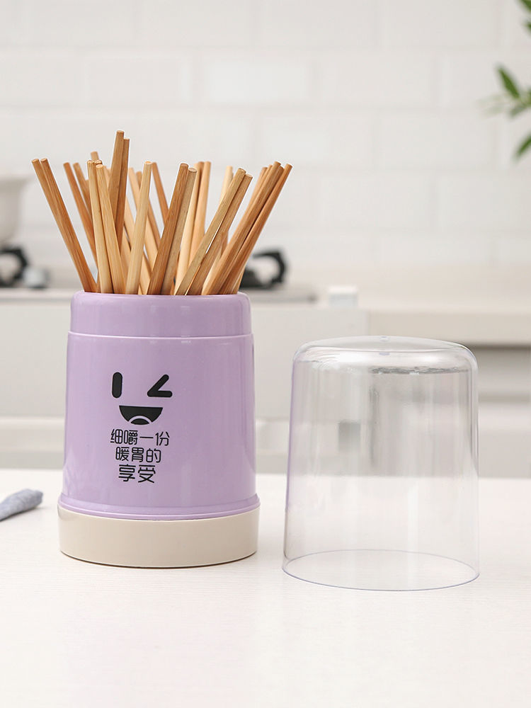 厨房筷子架塑料筷子筒家用带盖创意防尘沥水餐具收纳架筷子盒筷篓