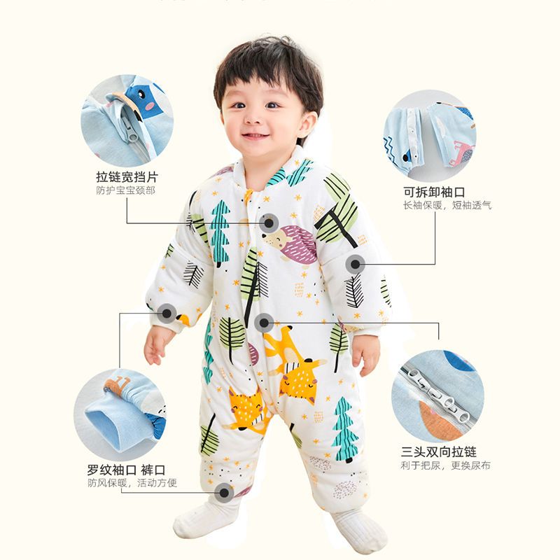 105886-睡袋婴儿秋冬加厚宝宝分腿睡袋新生儿童春秋四季通用款冬季防踢被-详情图