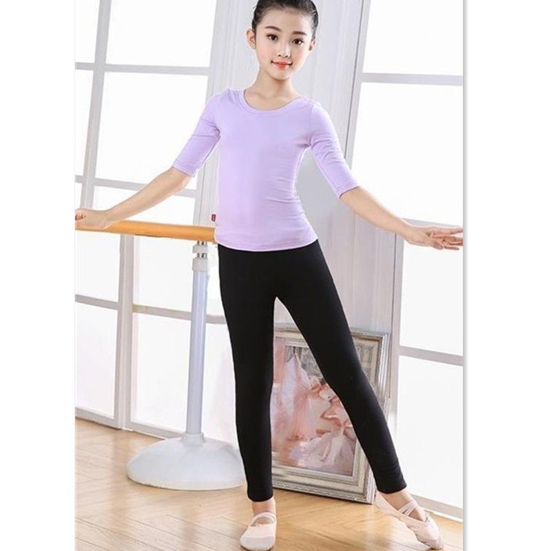 舞蹈裤女紧身成人七分芭裤儿童黑色弹力九分芭蕾练功裤形体显瘦裤