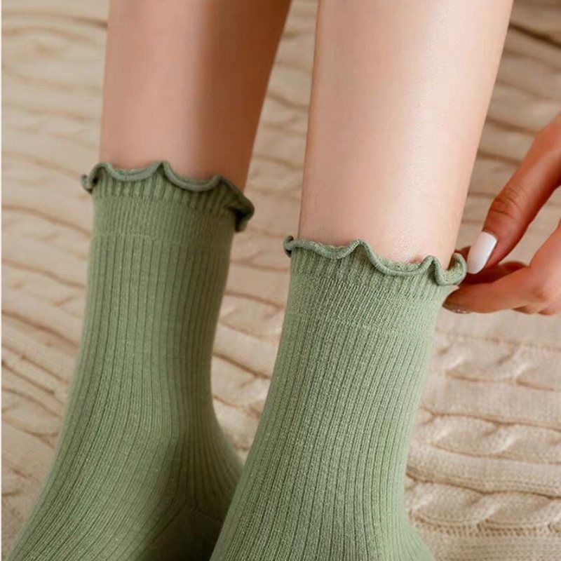 Hosiery children's Korean version of middle tube socks summer thin versatile pile socks ins long tube versatile pure color socks JK stockings