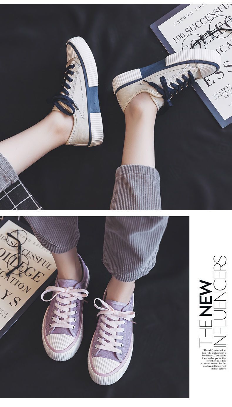 【2020新款夏季帆布】鞋女学生韩版原宿风百搭布鞋低帮秋季学院风板鞋