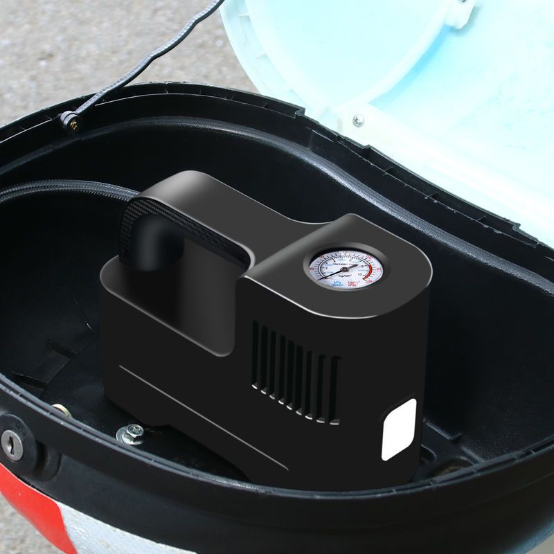 电瓶车电动车充气泵48V60V真空胎通用打气泵家用便携式车载打气筒
