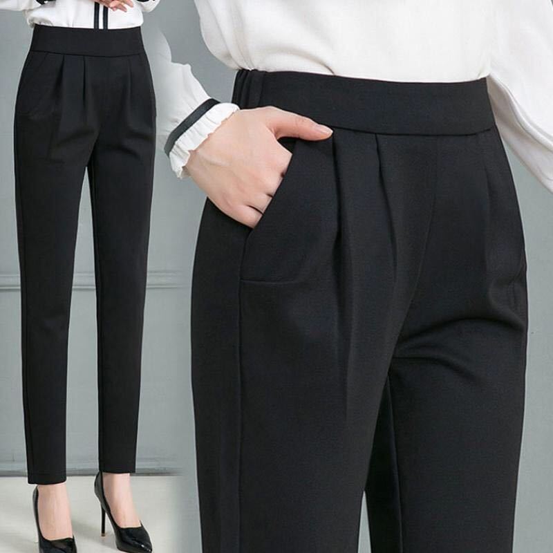 Large size fat mm200 catty suit pants ladies autumn new casual pants slim high waist straight tube harem pants
