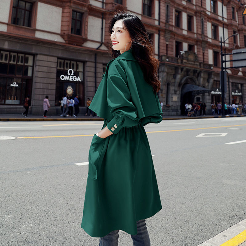 Windbreaker coat women's 2023 spring new Korean version loose British style popular mid-length small spring and autumn coat