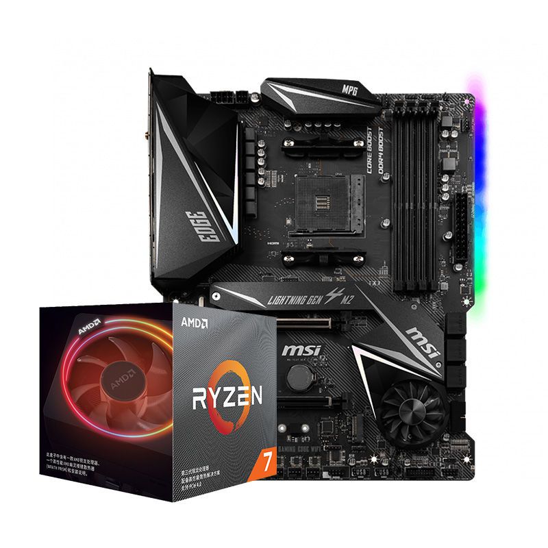 amd锐龙r53500x36003600xr7搭微星b550x470x570主板cpu套装