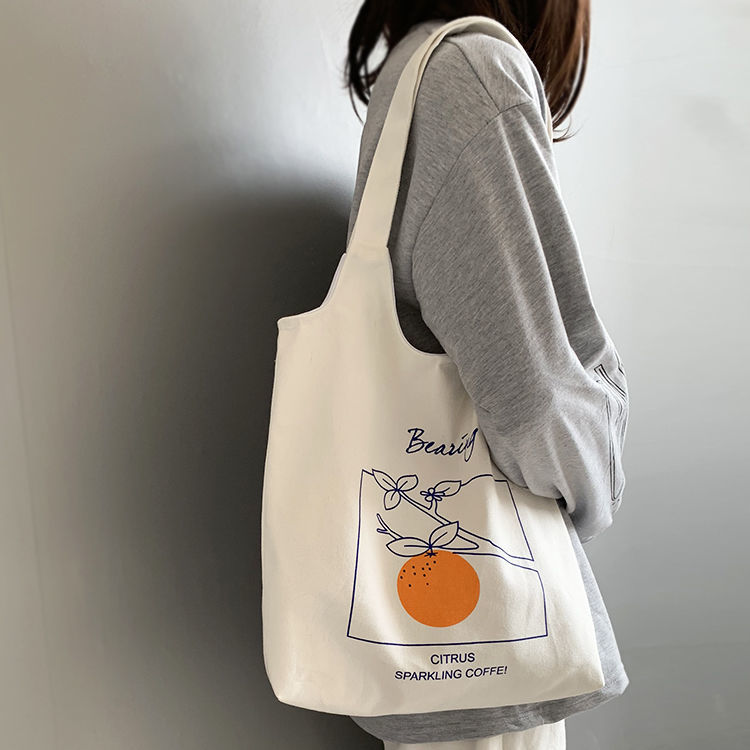 Korean ins canvas bag women's one shoulder literature and art simple and versatile student large capacity small fresh Japanese canvas bag