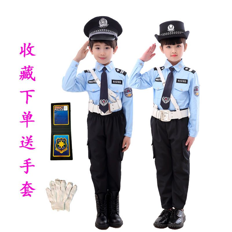 黑貓警長小孩特警衣服裝警男警裝公安制服警察童裝軍裝兒童警官服