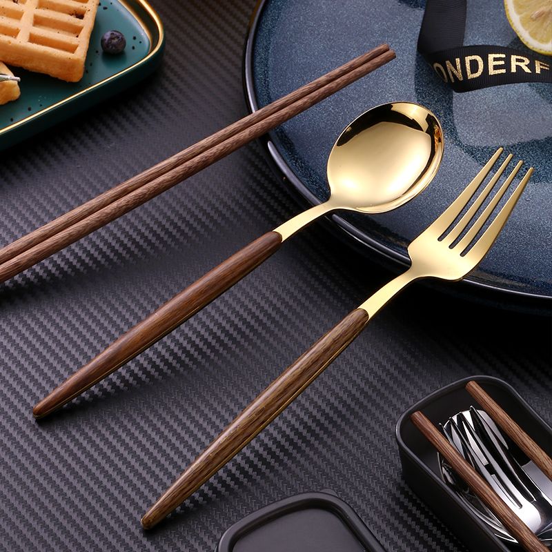 便携餐具筷子勺子套装学生上班族餐具盒便携式筷子勺子叉子三件套