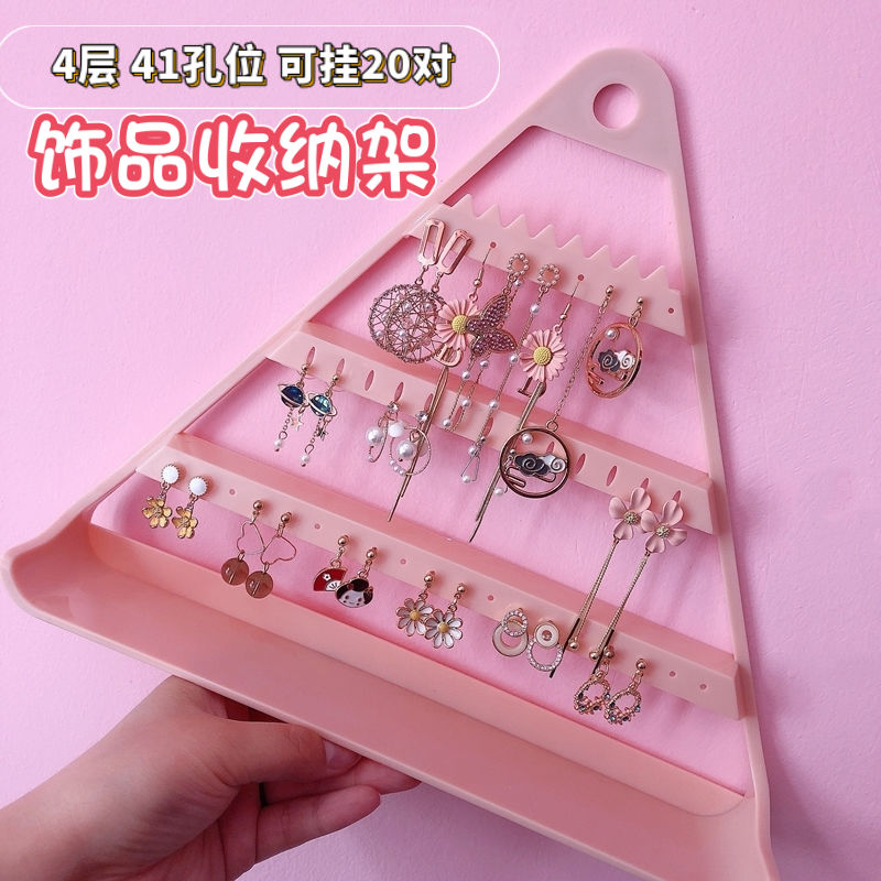 Can hang creative jewelry display stand triangle earring rack home table earring storage rack necklace jewelry rack