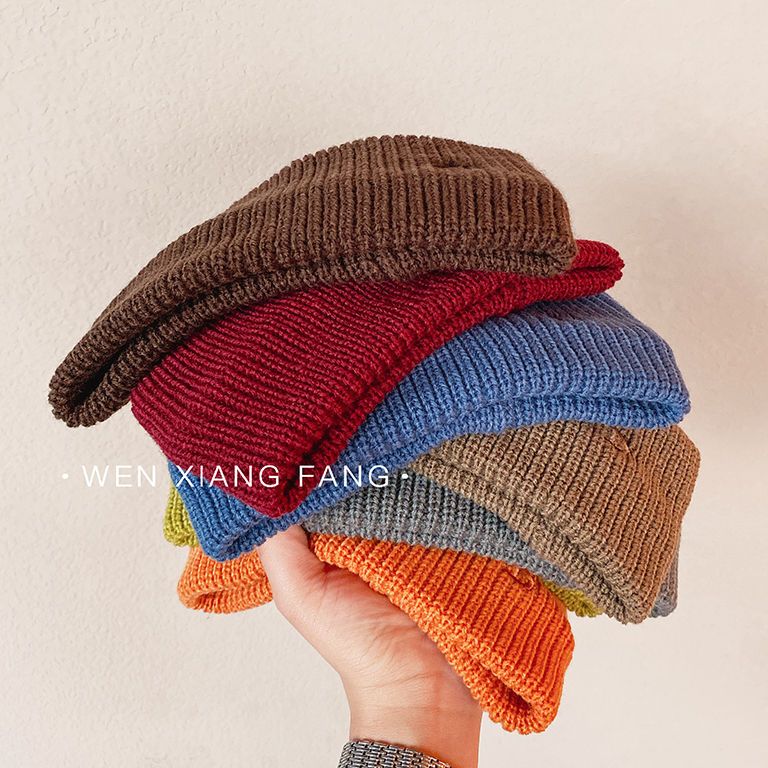 Net red knitted headband women Korean wide-brimmed headdress autumn and winter trendy knitted wool headband simple solid color face wash headband