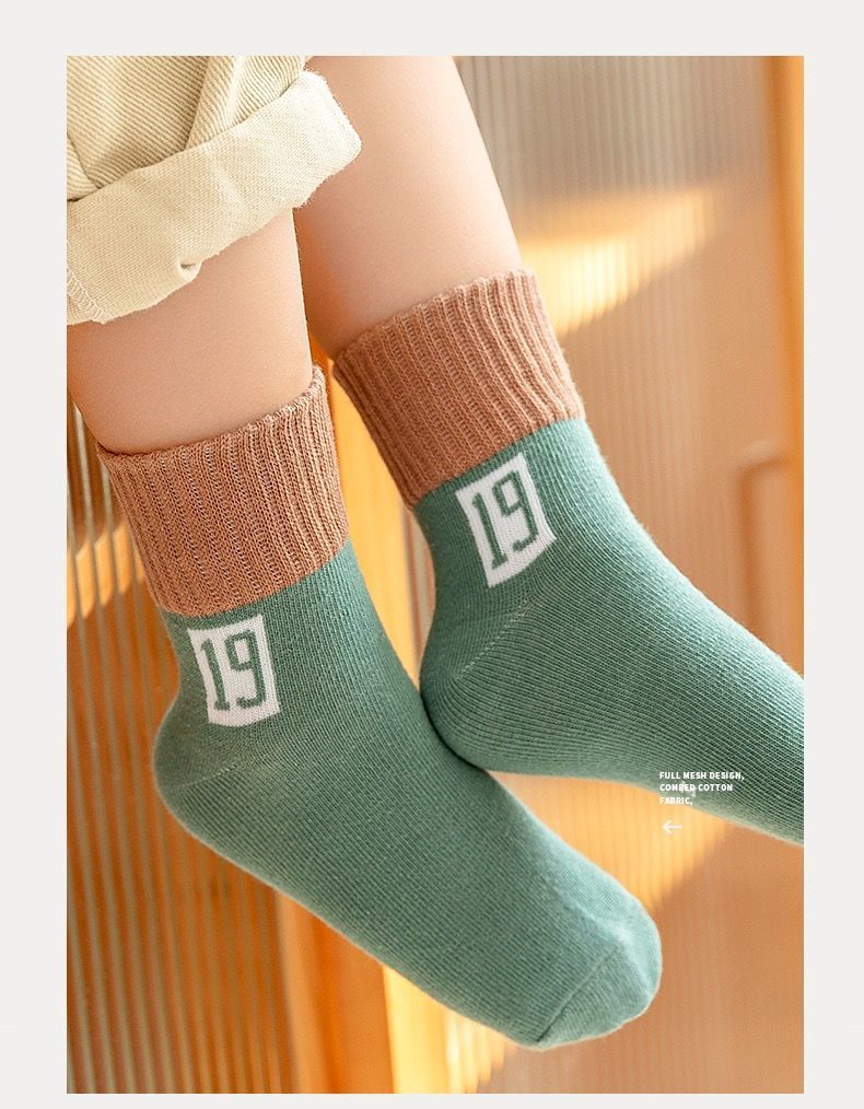 春秋冬儿童袜子厚款保暖舒适孩子男女童小中大童学生宝宝中筒袜子