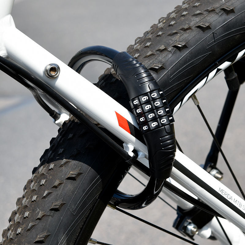 自行车密码锁山地单车防盗便携电动车固定链条环形锁装备配件大全