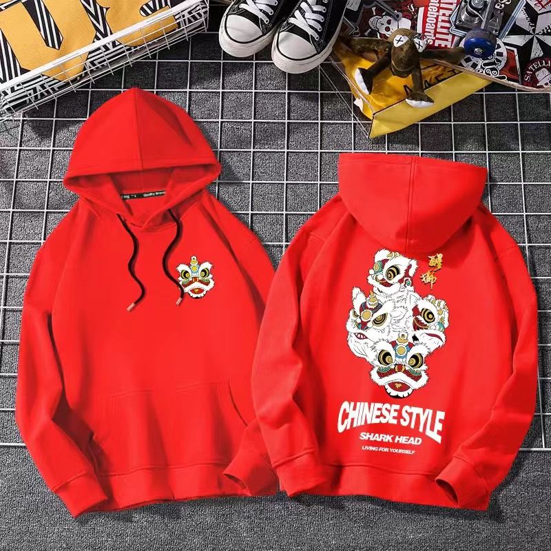 Online red money National tide Sweater Hooded male Chaopai Autumn and winter easy Chinese style Sun WuKong loose coat man trend Guard