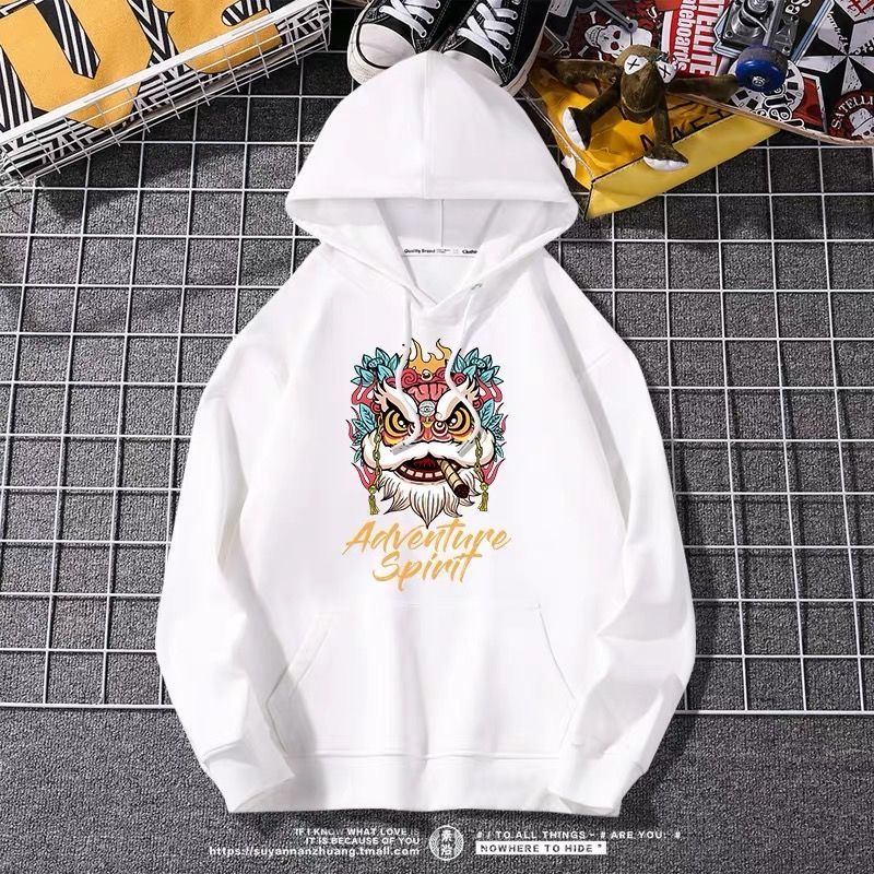 Online red money National tide Sweater Hooded male Chaopai Autumn and winter easy Chinese style Sun WuKong loose coat man trend Guard