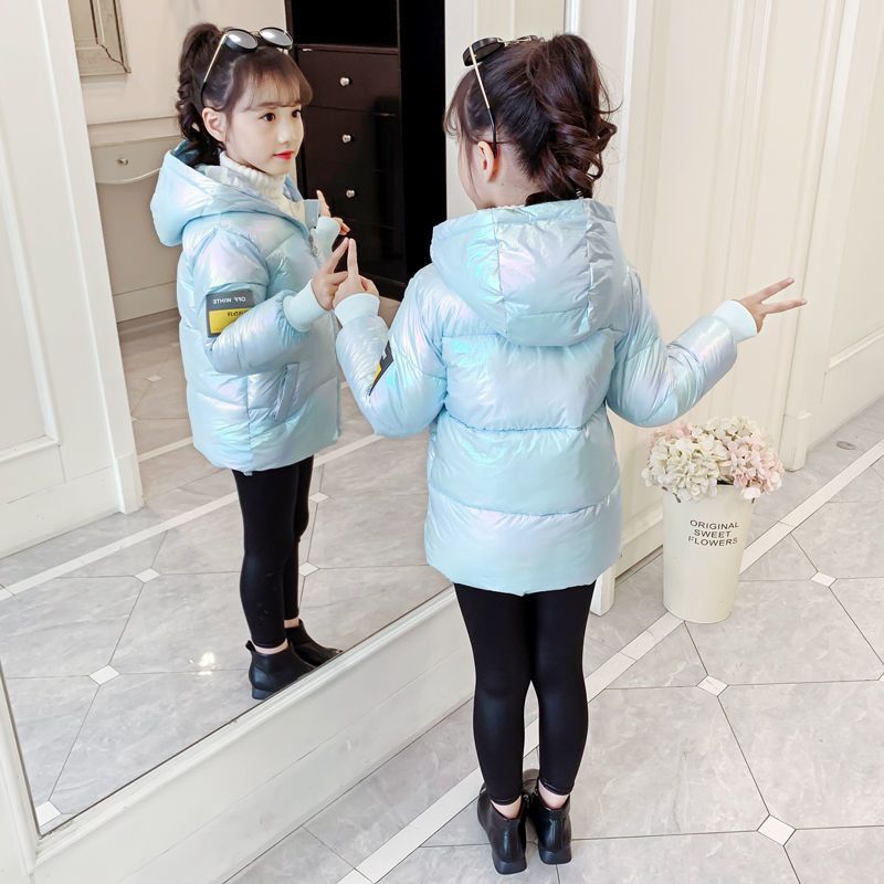 Tiktok, autumn and winter, children's down jacket, short clothes, short clothes, boys and girls, cotton padded clothes, baby, warm, and hooded new coat.