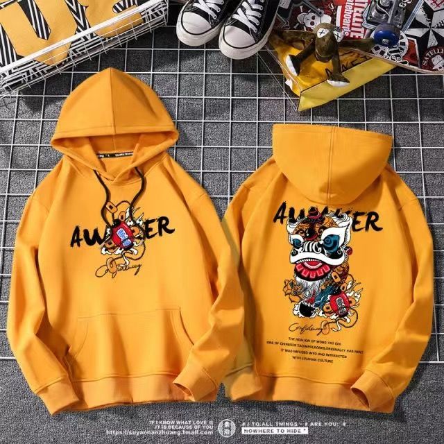 Online red money National tide Sweater Hooded male Chaopai Autumn and winter easy Chinese style Sun WuKong loose coat man trend Guard