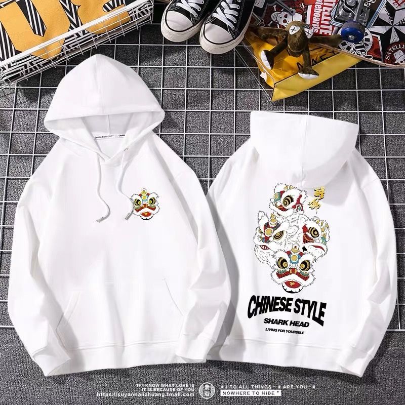 Online red money National tide Sweater Hooded male Chaopai Autumn and winter easy Chinese style Sun WuKong loose coat man trend Guard