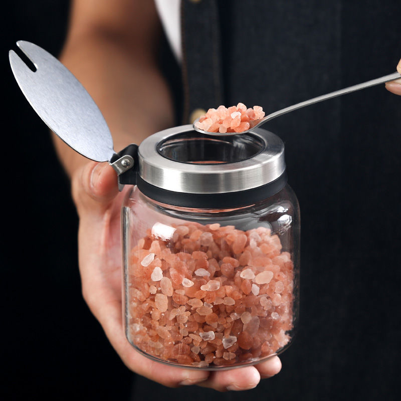 厨房玻璃调料盒组合装家用装盐的调味罐套装调料瓶油盐罐子佐料盒
