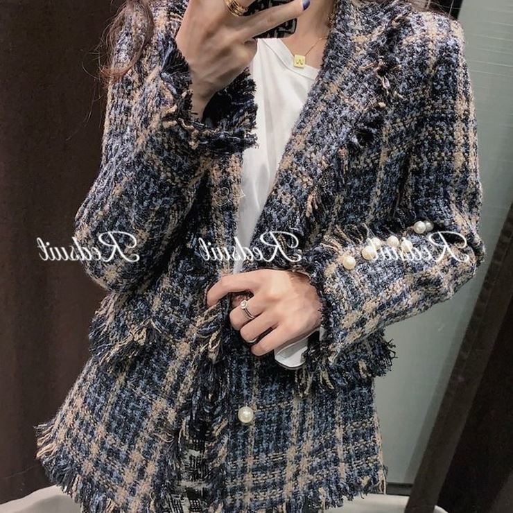 [Good quality] Small suit women spring and autumn 2023 new Korean version of slim tweed small fragrant wind jacket women's short section