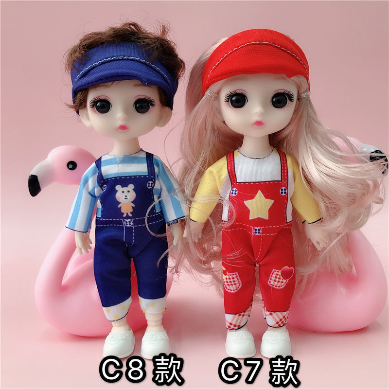 8分17厘米芭比娃娃套装衣服可换装13关节可爱公主玩具女孩礼物