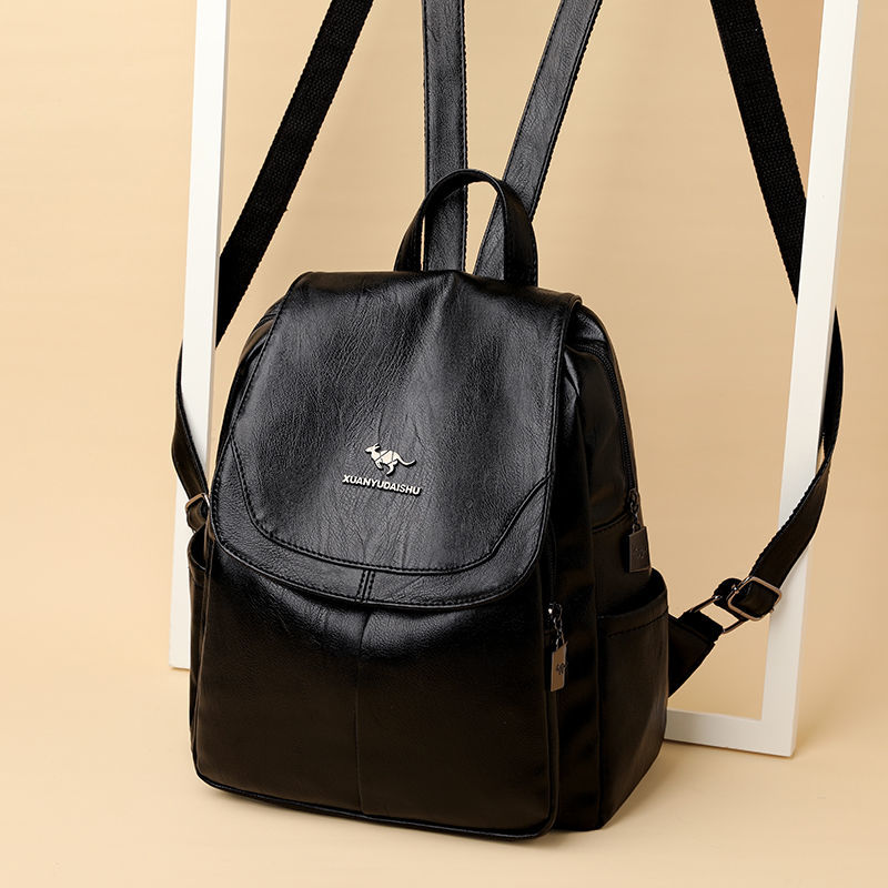 Kangaroo leather backpack women 2020 new fashion versatile soft leather backpack Korean large capacity travel bag
