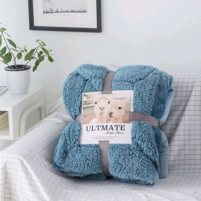 Double layer Cashmere Blanket Quilt double side fluffy blanket cover blanket warm blanket student dormitory flannel blanket