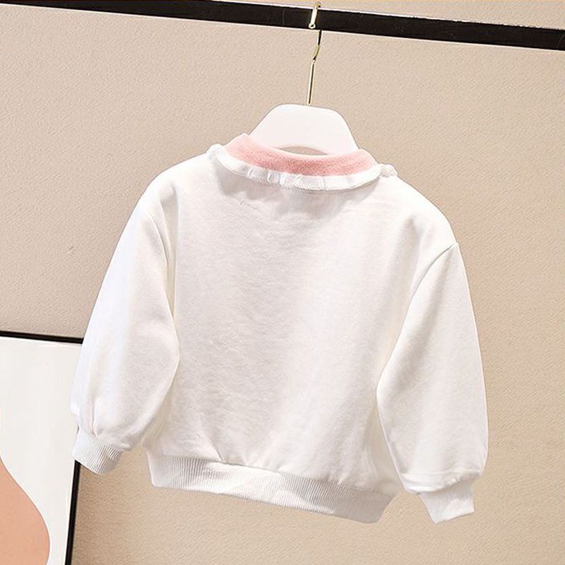 Baby cotton Plush sweater winter Korean girls long sleeve cotton T-shirt loose Pullover for little girls