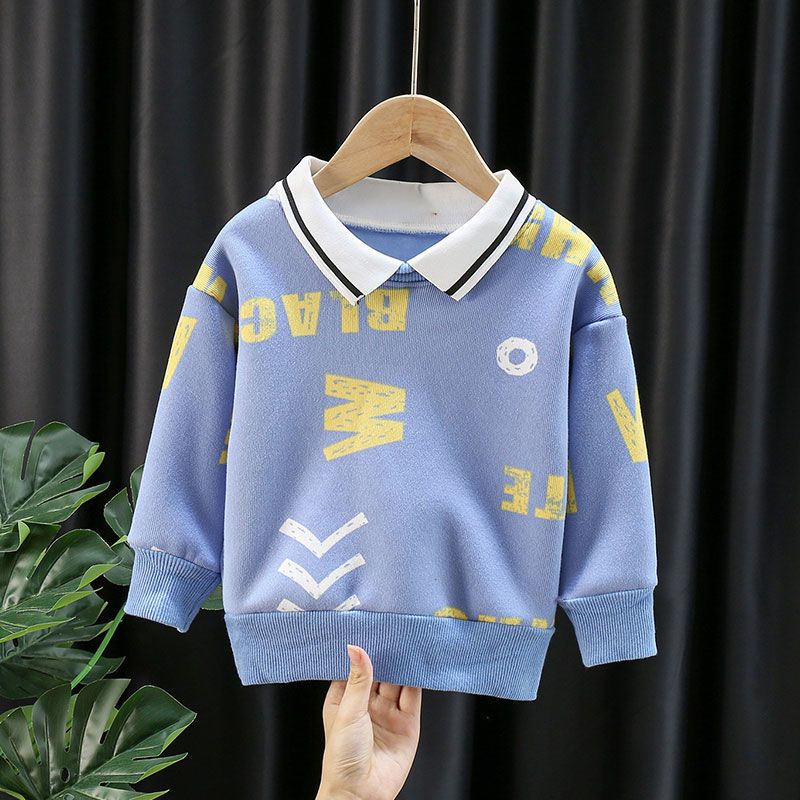 Boys and girls Plush sweater 2020 new children's autumn and winter clothes baby high collar warm top baby boom