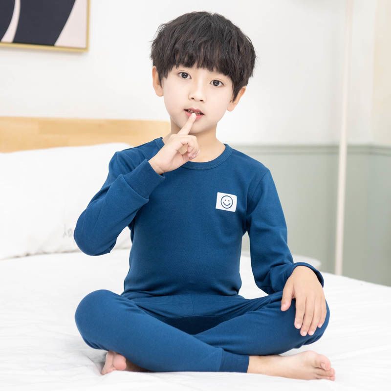Boys and girls brushed underwear set autumn and winter children's pure cotton warm autumn clothes and long johns for big children baby cotton sweater
