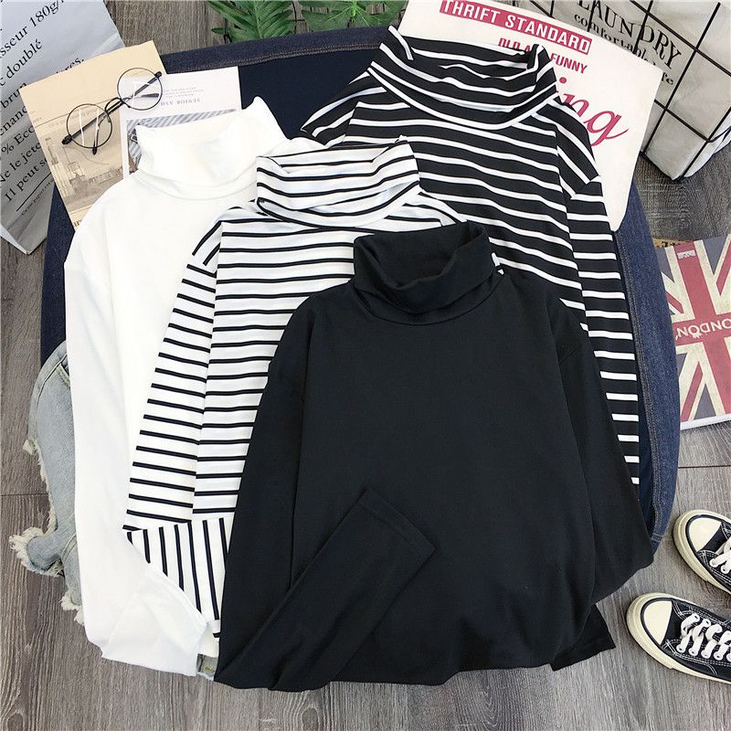 2023 new models need to be slim-fitting, high-neck long-sleeved T-shirt bottoming shirts, spring, autumn and winter style tops, ins women's clothing