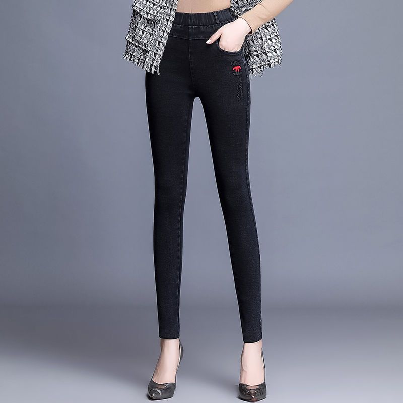 Single Style/ Plush Thickening High Waist Leggings Women Outerwear Autumn and Winter 2023 New Trendy Small Feet Black Pencil Trousers