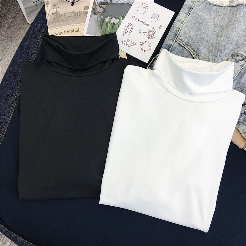 2023 new models need to be slim-fitting, high-neck long-sleeved T-shirt bottoming shirts, spring, autumn and winter style tops, ins women's clothing