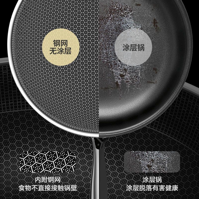奥德仕不锈钢炒锅30cm32cm不粘锅无油烟无涂层平底电磁炉燃气锅具 虎窝拼 奥德仕不锈钢炒锅30cm32cm不粘锅无油烟无涂层平底电磁炉燃气锅具 虎窝拼