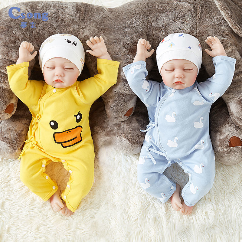 Baby one piece clothes autumn and winter clothes pure cotton long sleeve hatsuit climbing clothes baby outer wear monk's clothes pajamas newborn clothes