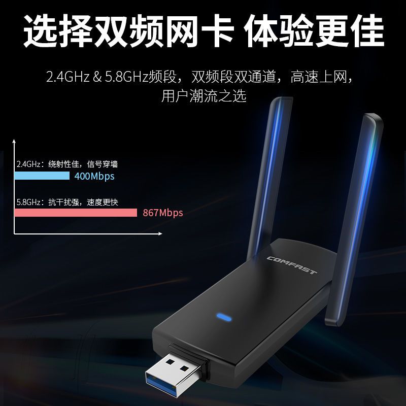 comfast千兆无线网卡台式电脑usb无线网络接收器无线网卡笔记本