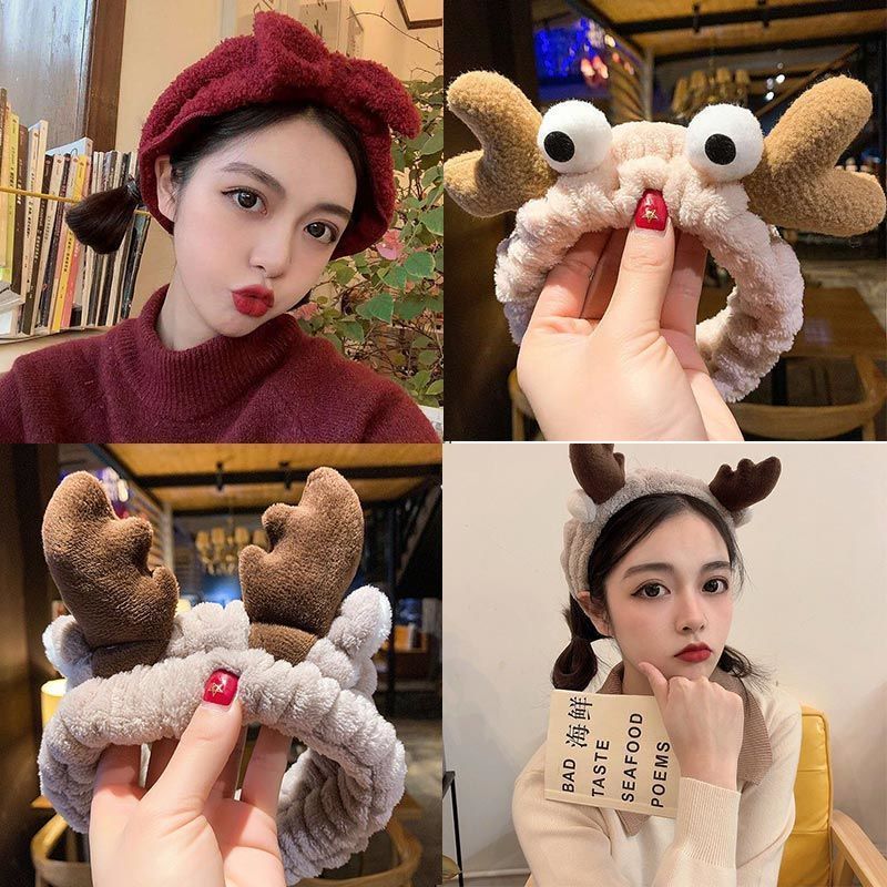 Net red ribbon hair wash face, Korean version of the head, little fairy, lovely, simple hairpin, facial mask, shampoo and hair accessories, female Battie.